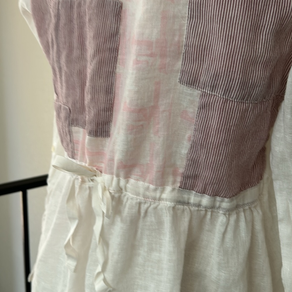 Free People linen blend patchwork button down - Picture 4 of 7